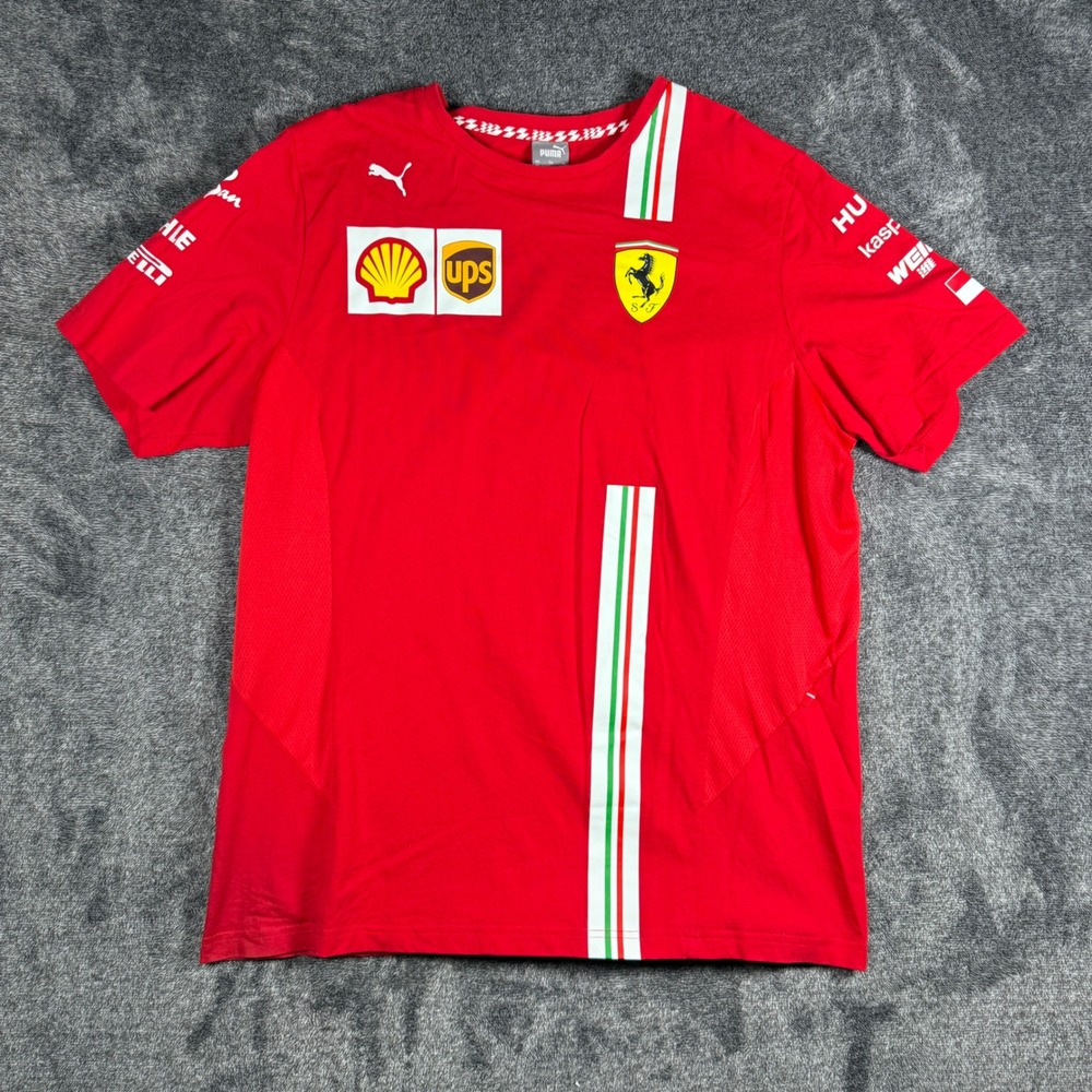 Puma Scuderia Ferrari F1 Team Racing Shirt Red XXL Shell UPS Sponsor Logo